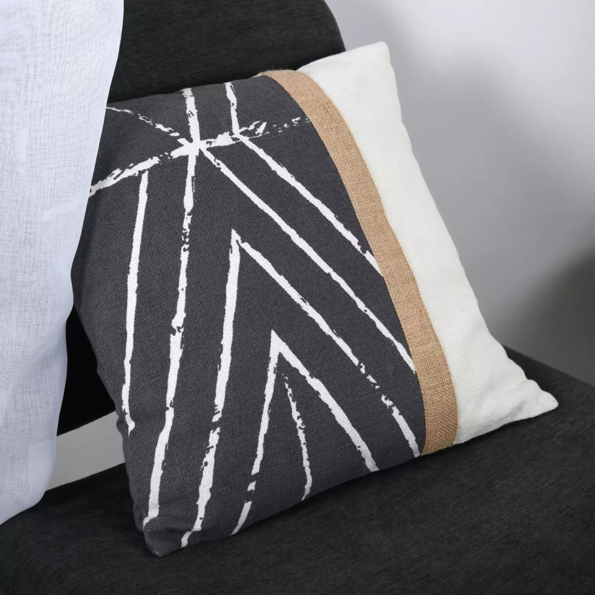 Coussin carré coton (40 cm) Tampa Gris ardoise