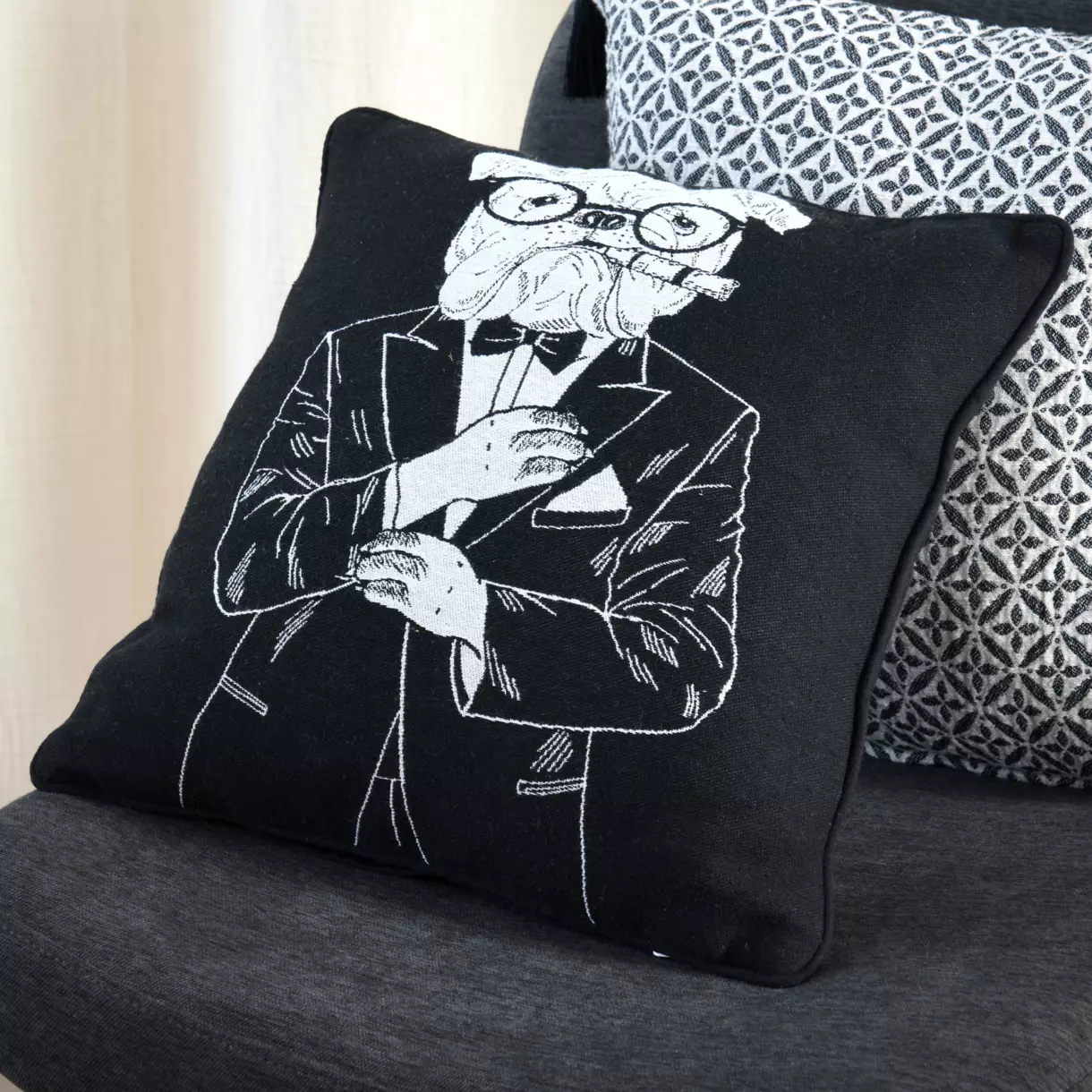 Coussin carré (40 cm) Princeton Gris