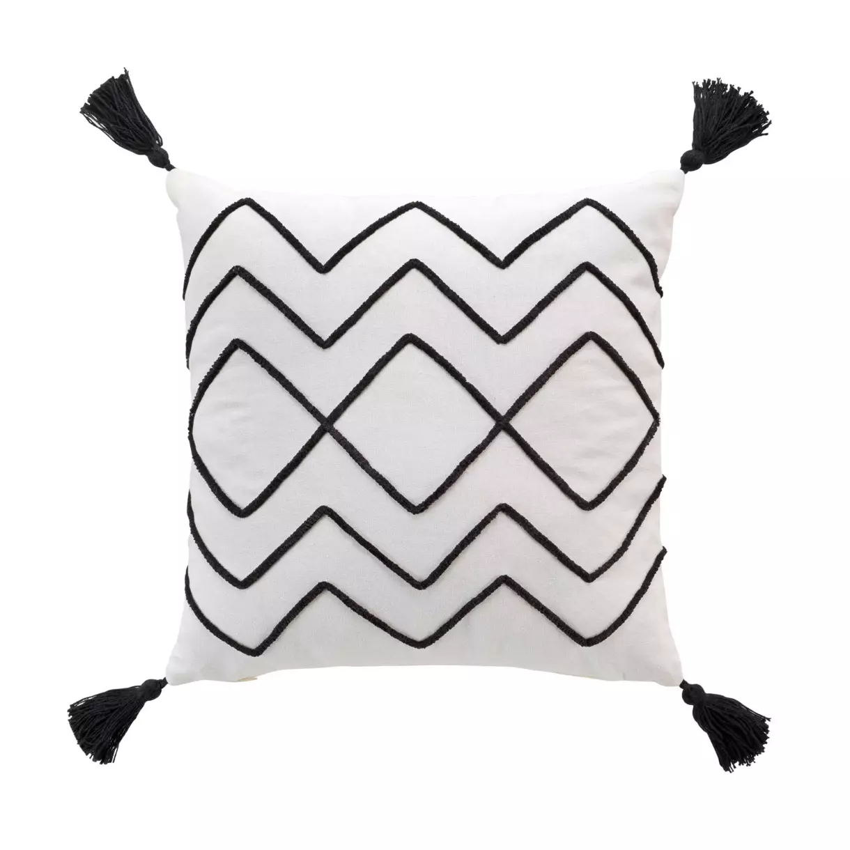 Housse de coussin carrée coton (40 cm) Coline Noire