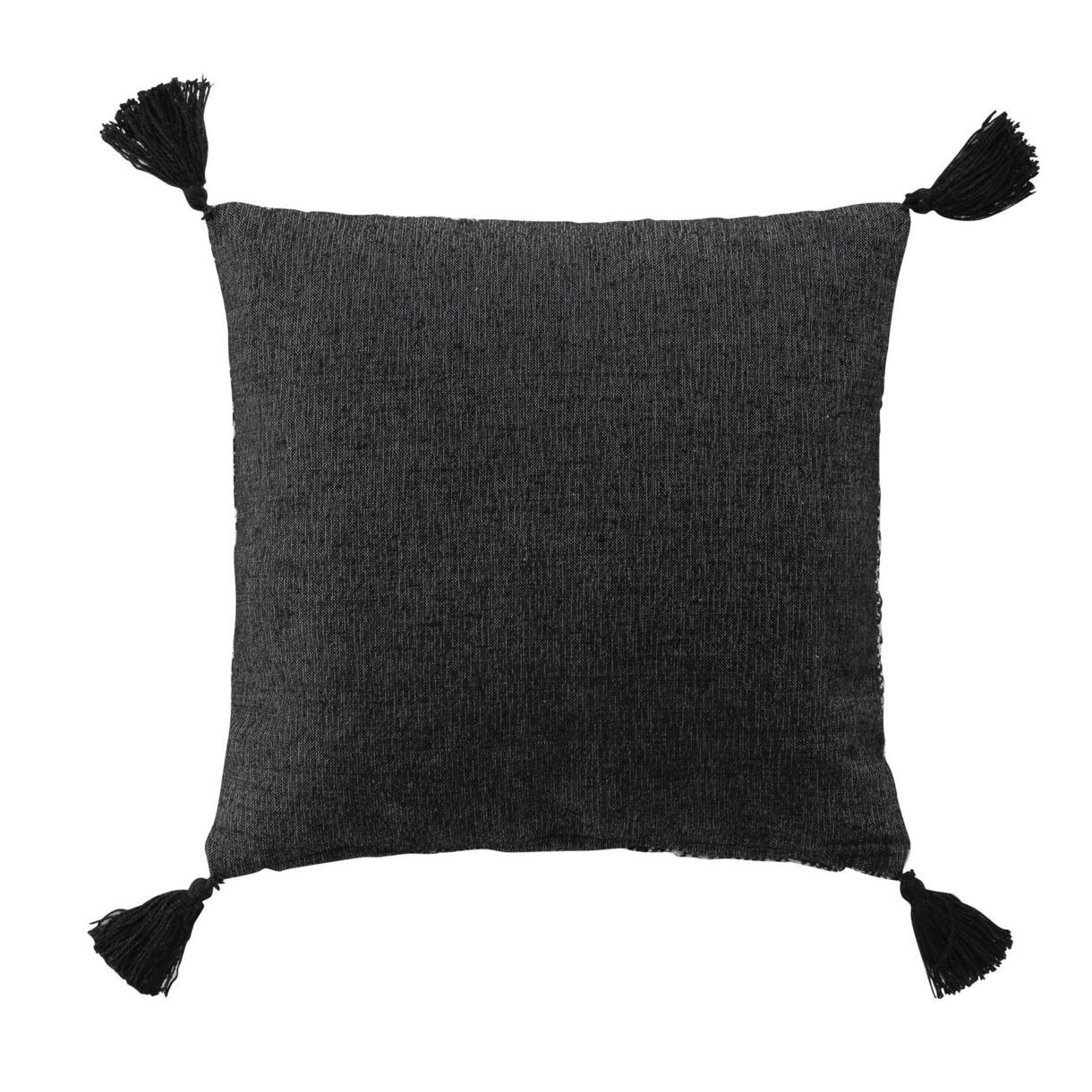 Coussin carré coton (40 cm) Janna Noir
