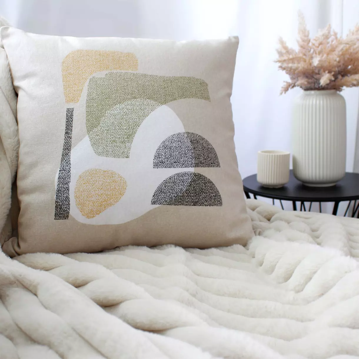 Coussin carré coton (40 cm) Matisse Beige 1