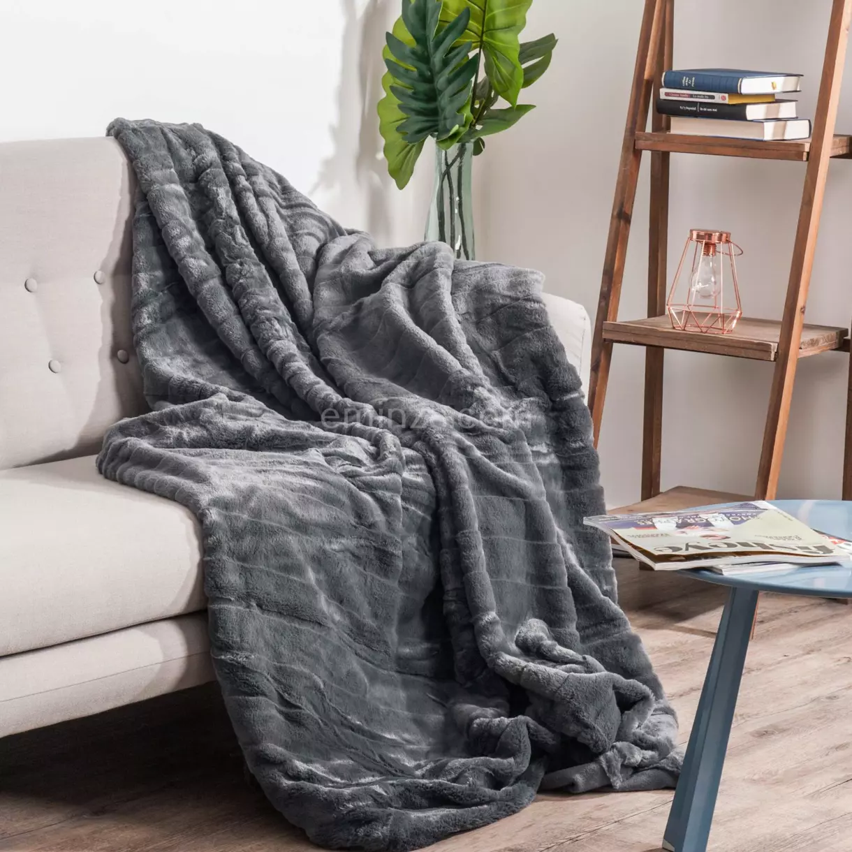 Manta suave (160 cm) Manegro Gris oscuro 1