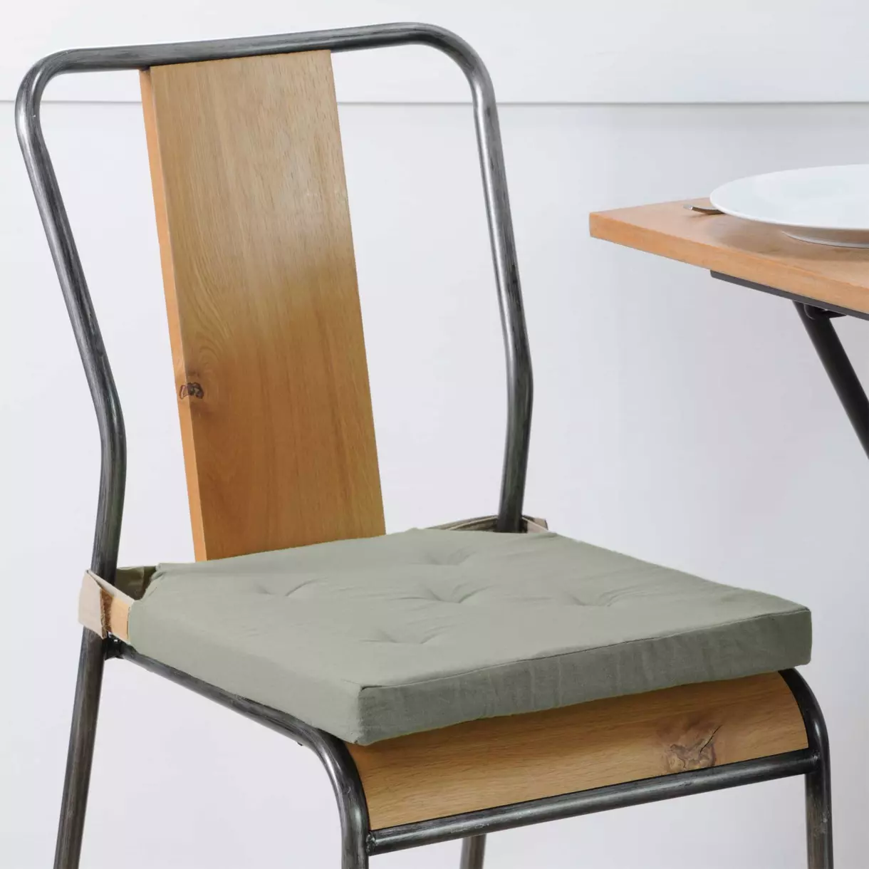 Galette de chaise scratch Duo Vert kaki 1