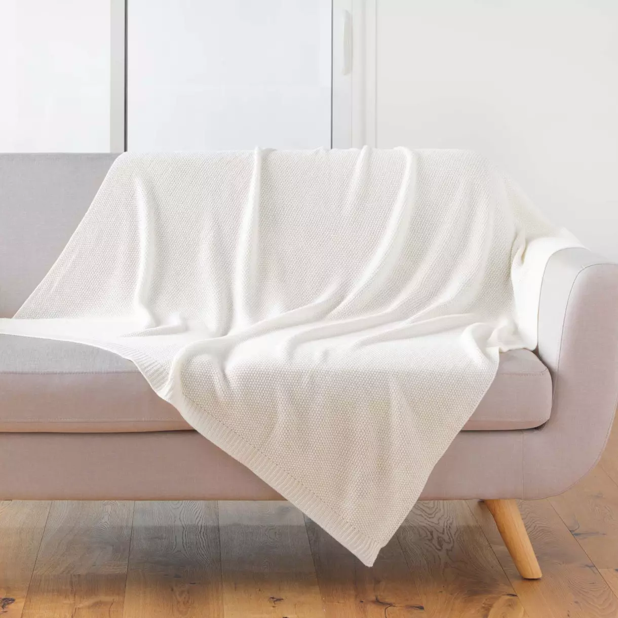 eminza Plaid (150 cm) Tricotine Ecru
