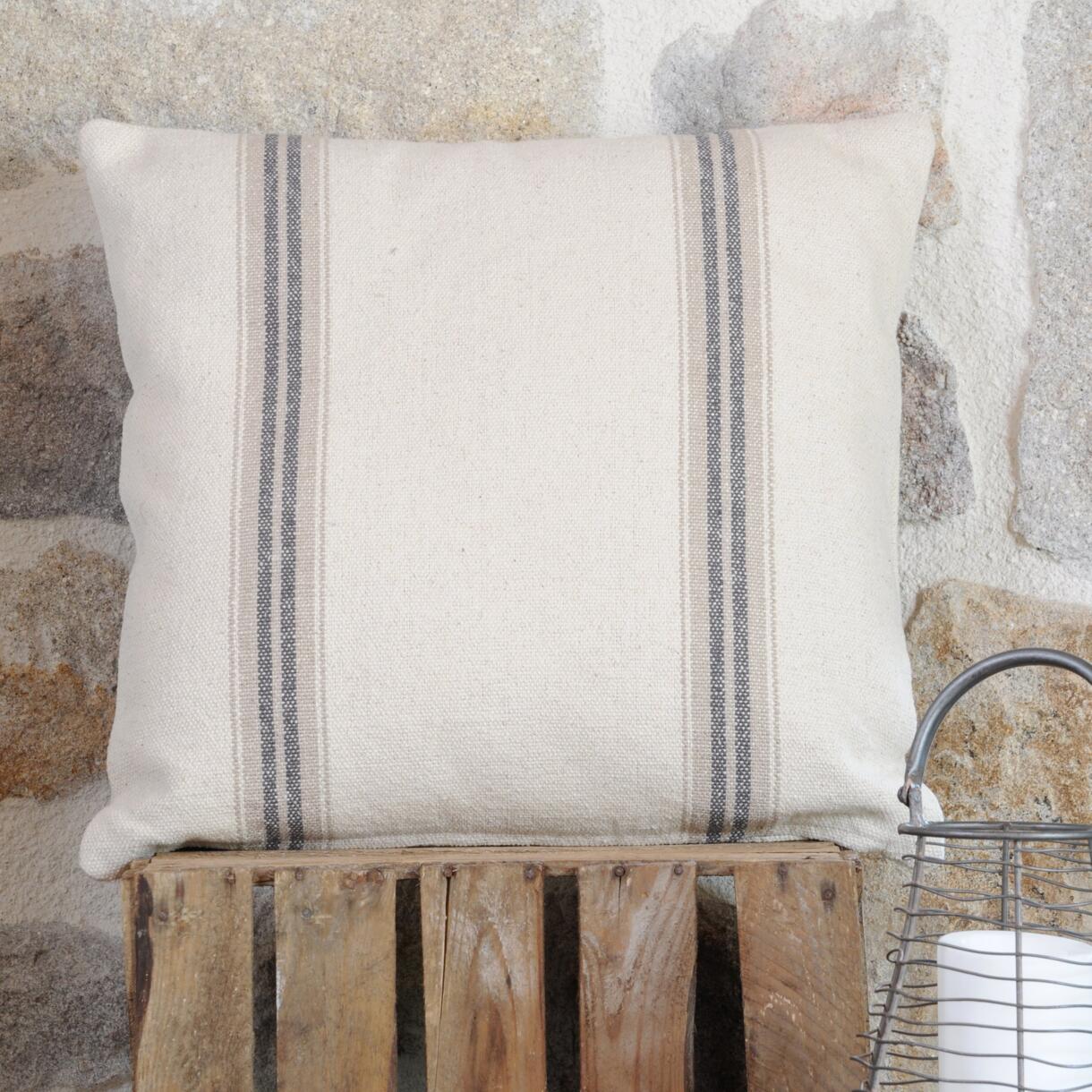 Cuscino quadrato cotone (50 cm) Montauban Grigio antracite 1