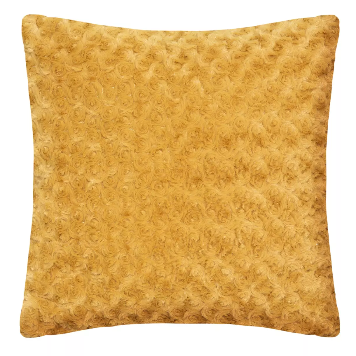 Coussin carré (45 cm) Bouclée Jaune ocre 1