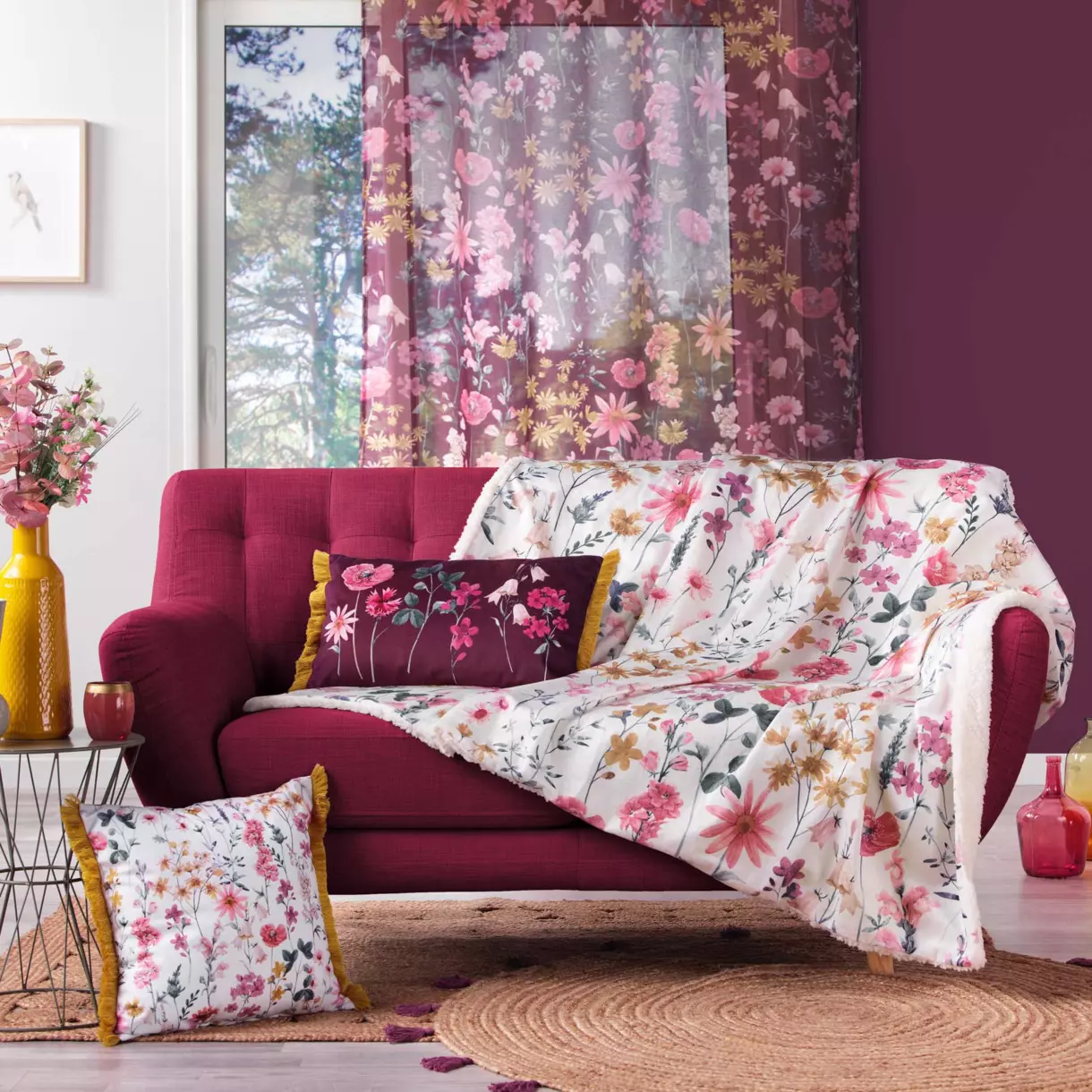 Plaid suave (150 cm) Florabella Rosa 1