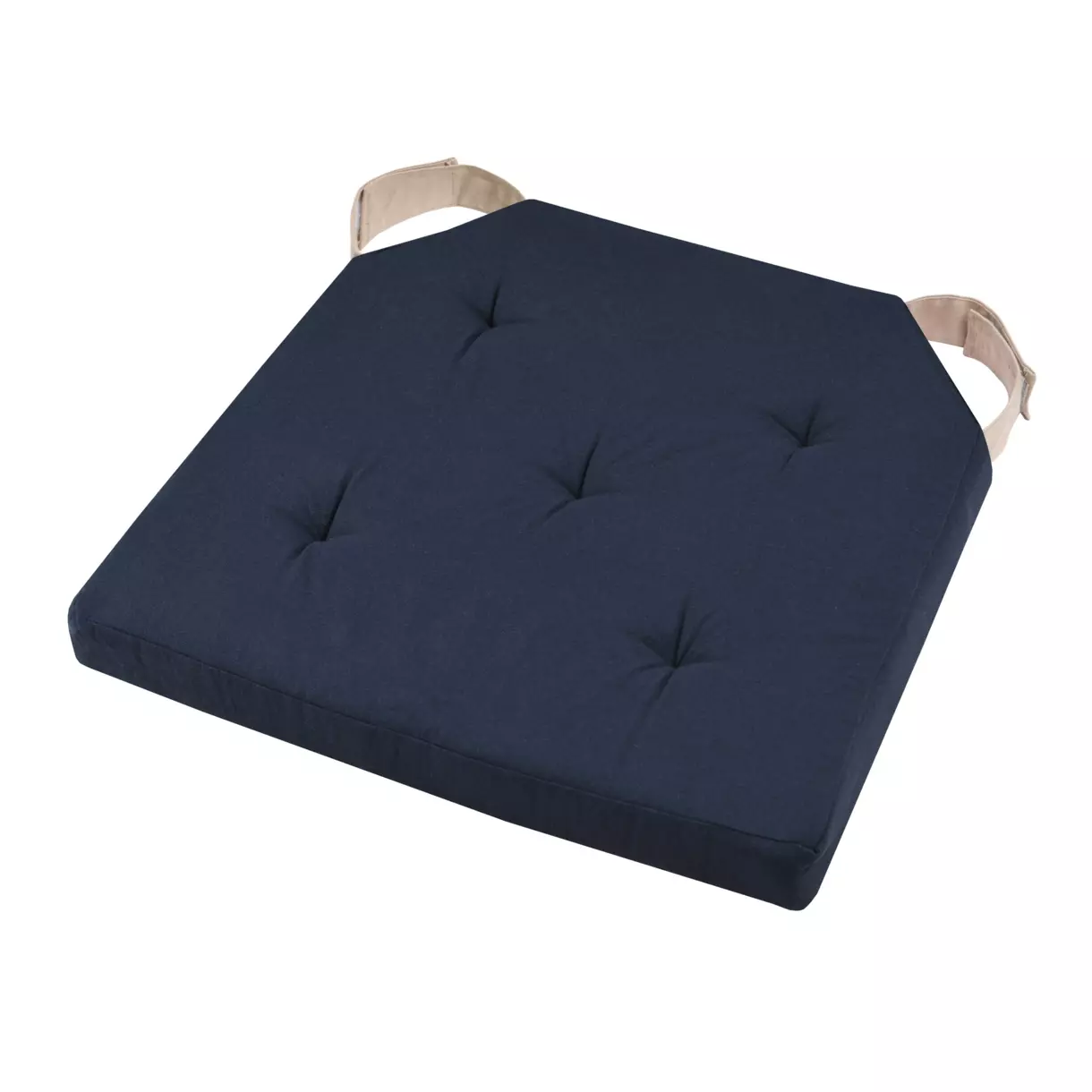 Galette de chaise scratch carrée Duo Bleu marine 1