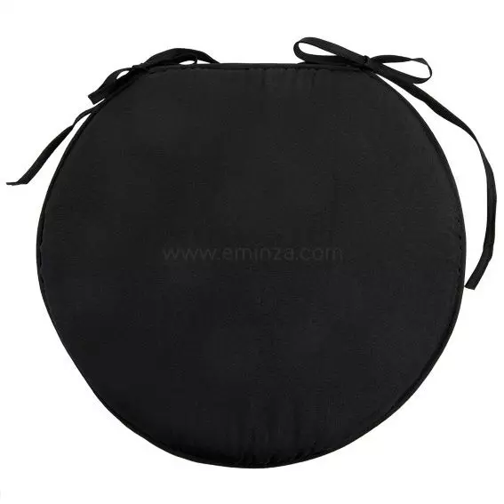 Galette de chaise ronde Nelson Noire 1
