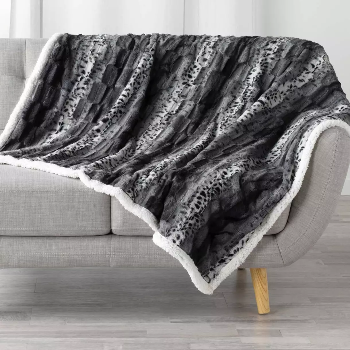 Manta piel sintética (150 cm) Grizzly Gris 1