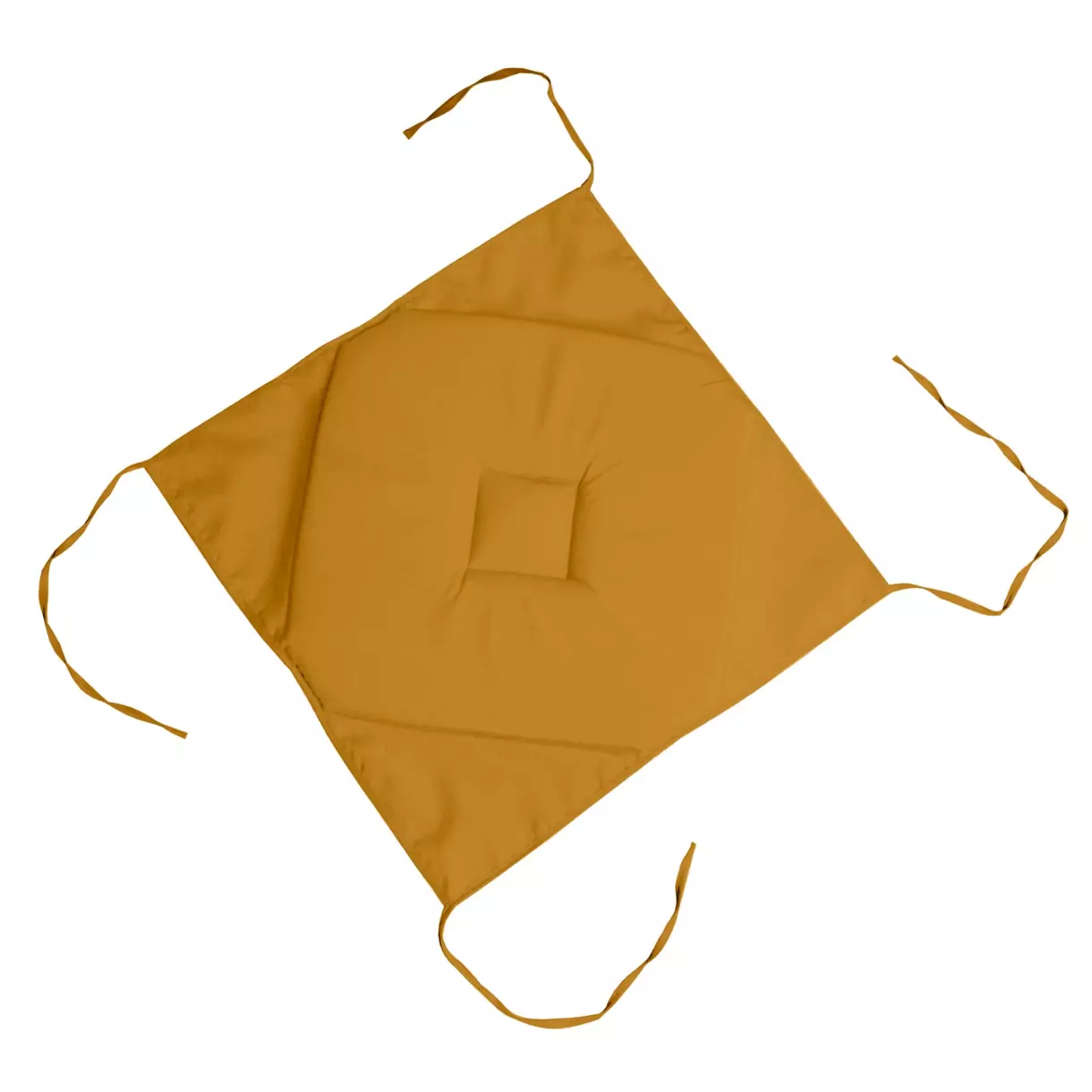 Cojín para silla cuadrado con cintas (40cm) Nelson Amarillo curry 1