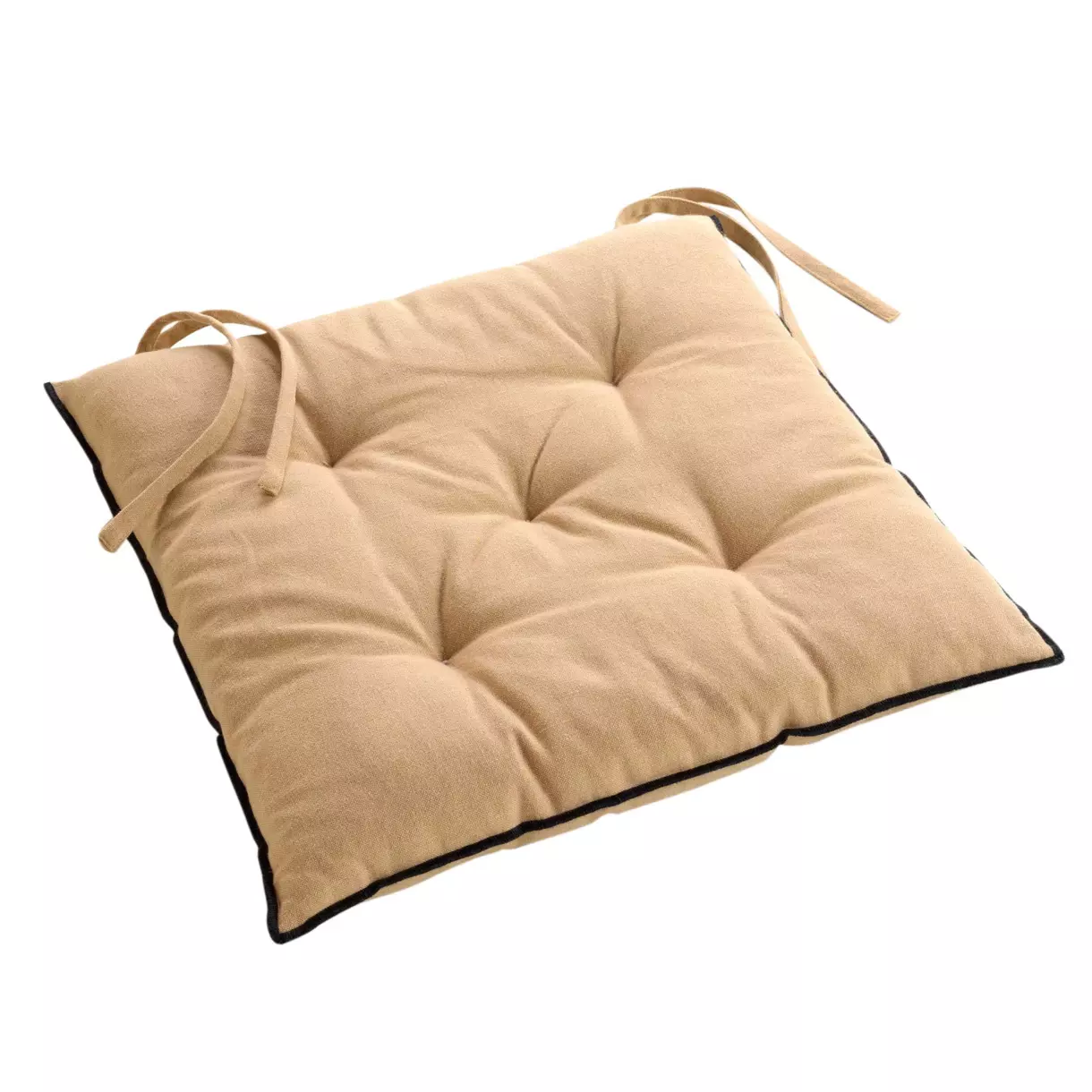 Coussin de chaise carré coton recyclé Mistraline Beige 1