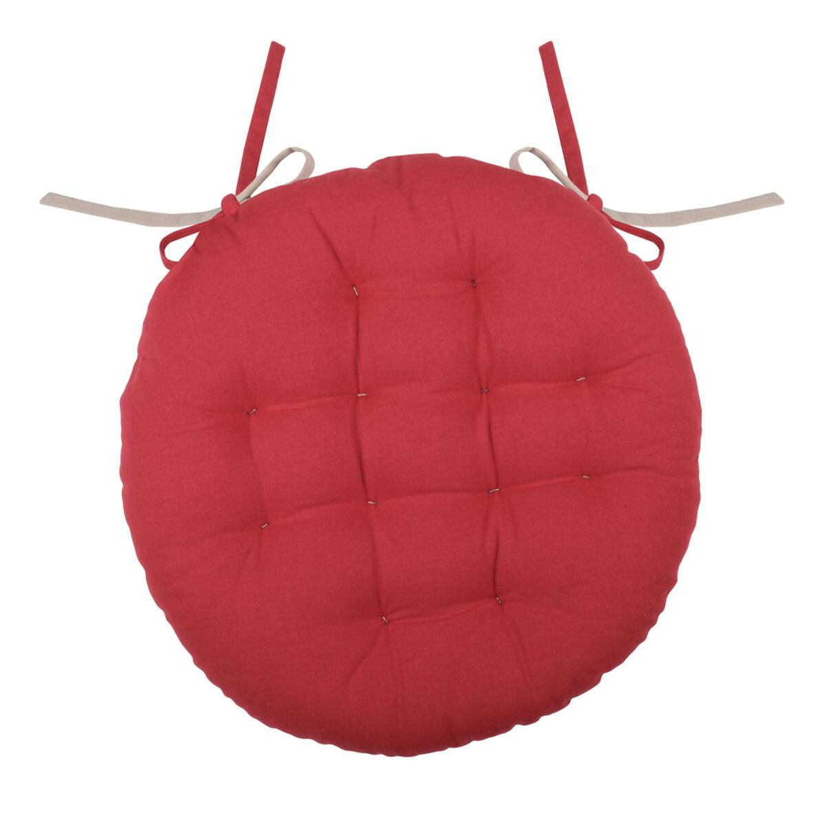 Coussin de chaise rond Duo Rouge 1