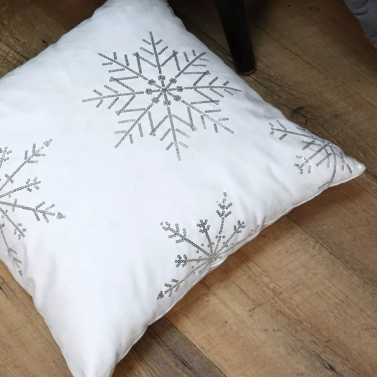 Coussin carré (40 cm) Lumineux Argent 1