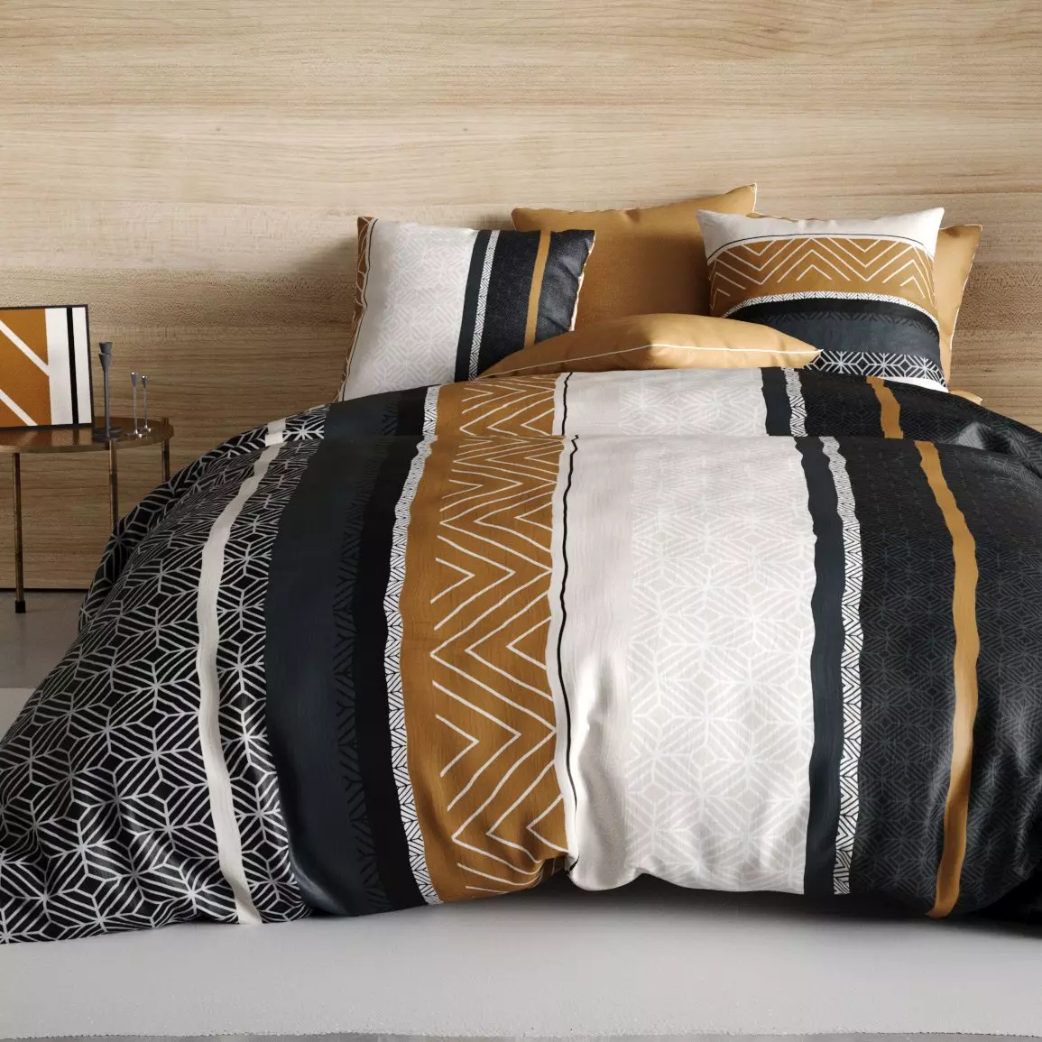 Funda nórdica y dos fundas de almohada en algodón (240 cm) Trophé Multicolor 1