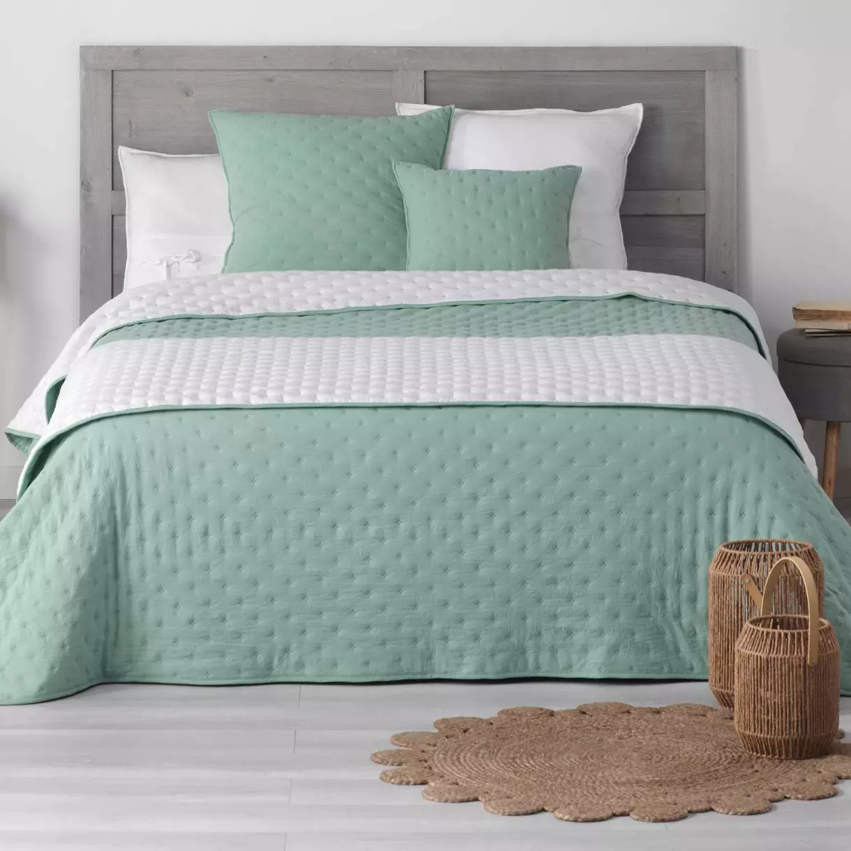 Couvre-lit (240 x 260 cm) Mellow Chic Vert menthe 1