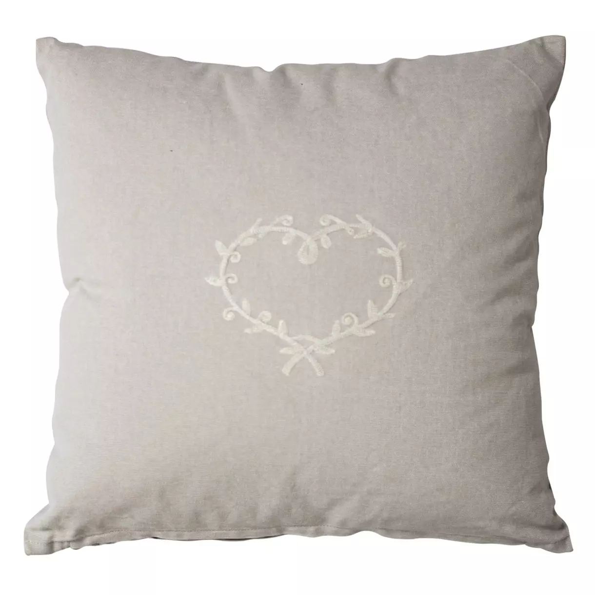 Coussin carré (40 cm) Coeur Beige 1