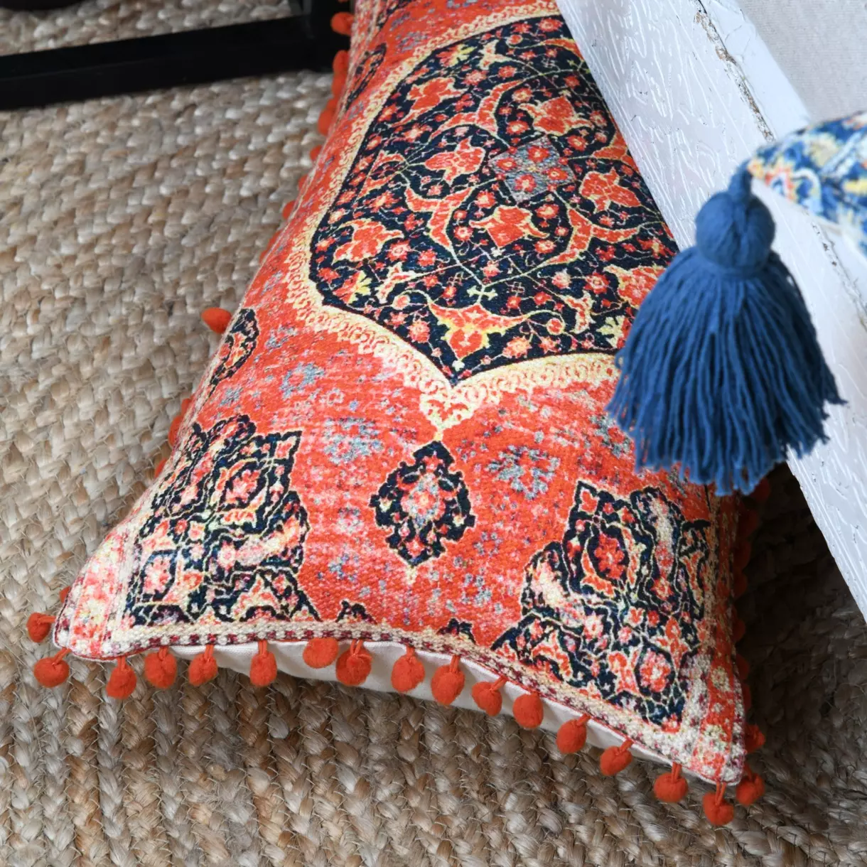 Coussin rectangulaire (50 cm) Bombay Rouge 1
