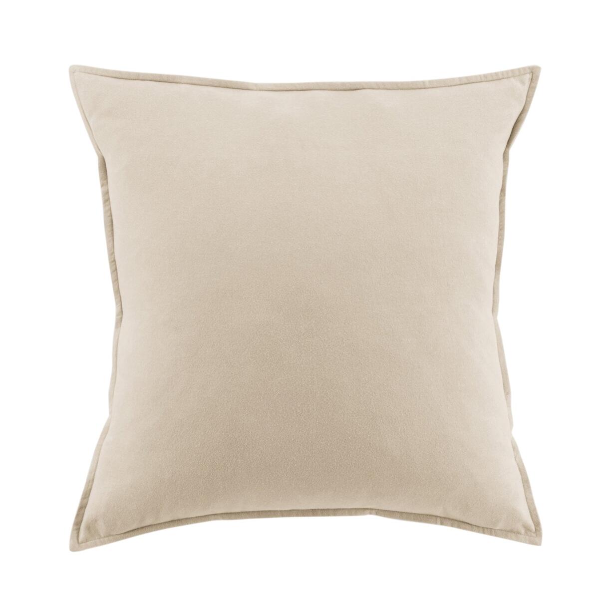 Funda de almohada cuadrada en franela de algodón (63 cm) Théa Beige 1