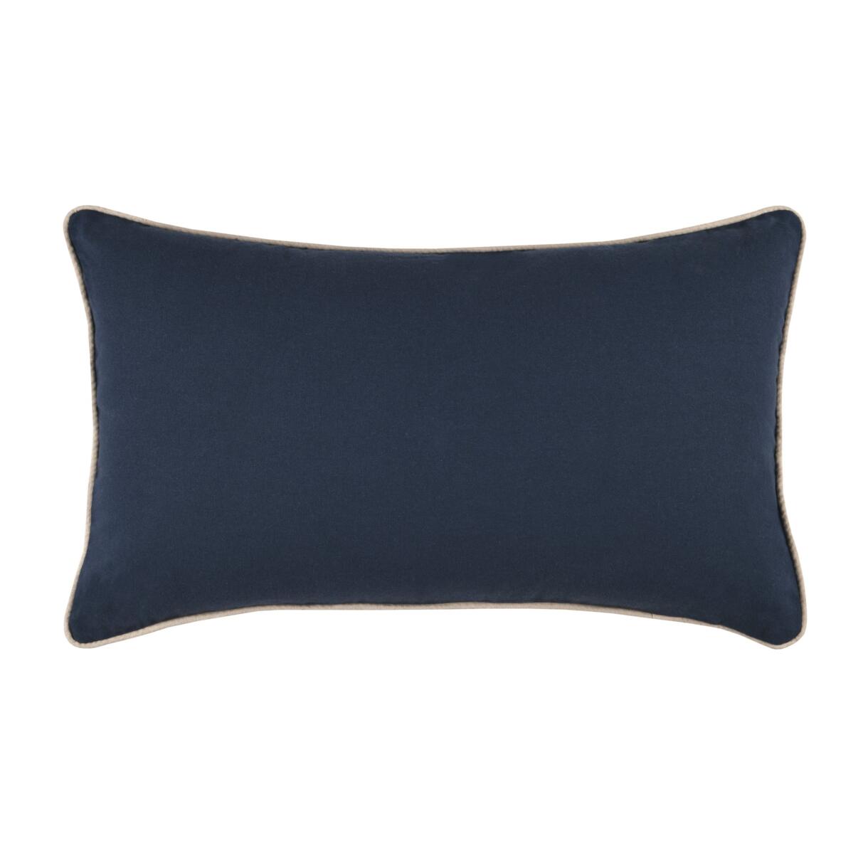Cuscino rettangolare (50 cm) Duo Blu marino 1