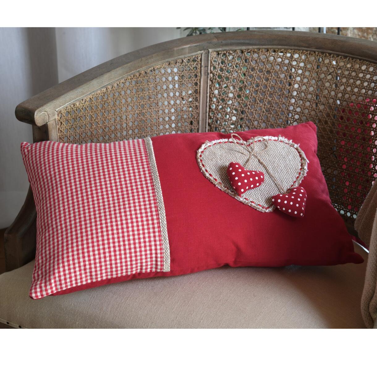 Cuscino rettangolare cotone (50 cm) Marianne Rosso