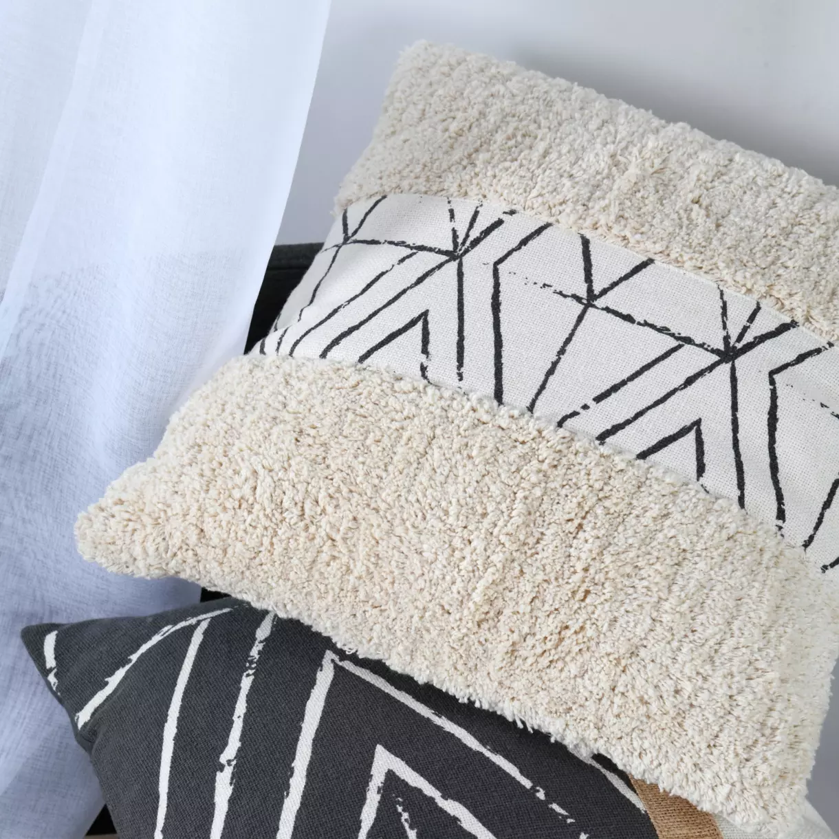 Coussin carré coton (40 cm) Tampa Beige