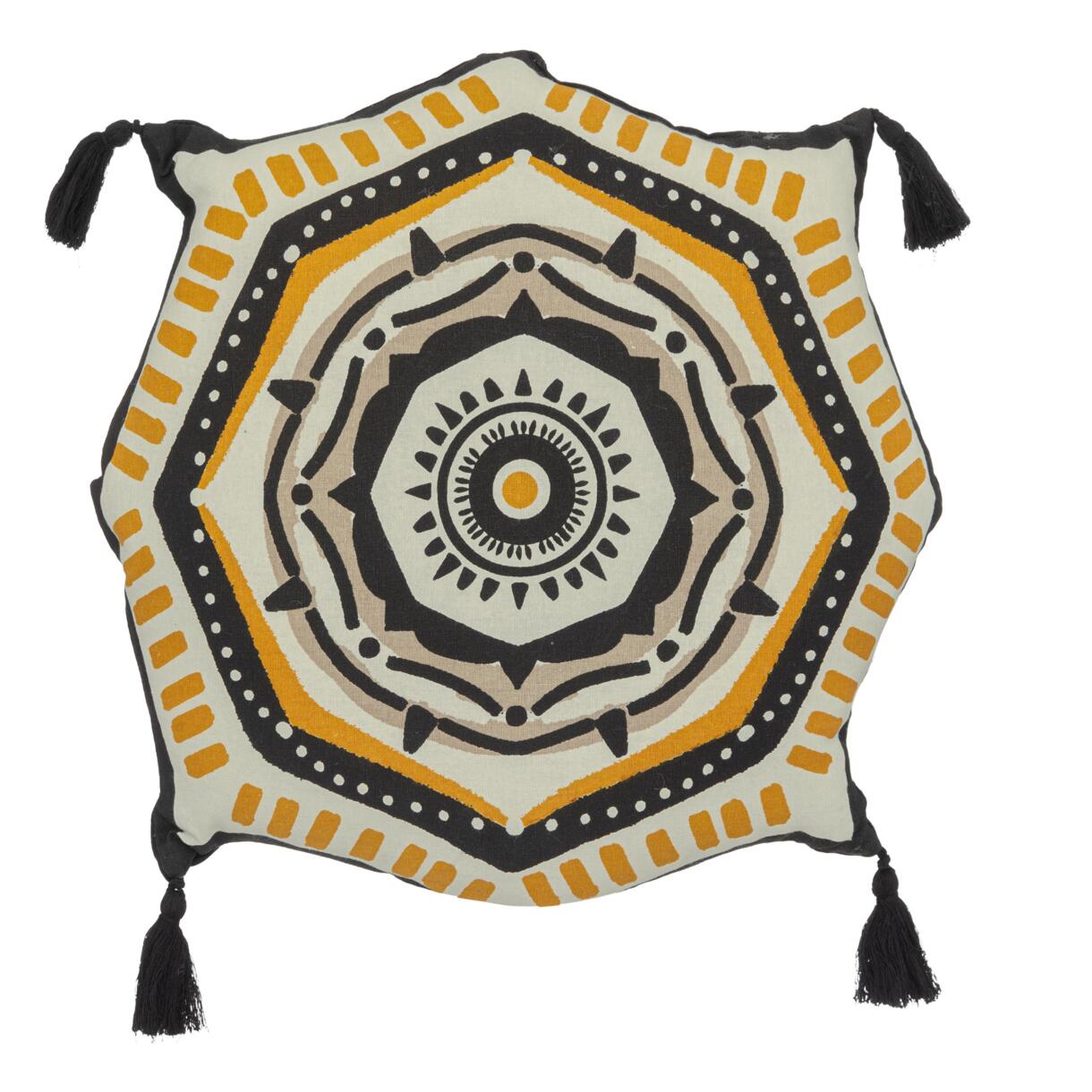 Coussin rond coton (43 cm) Tribal Multicolore