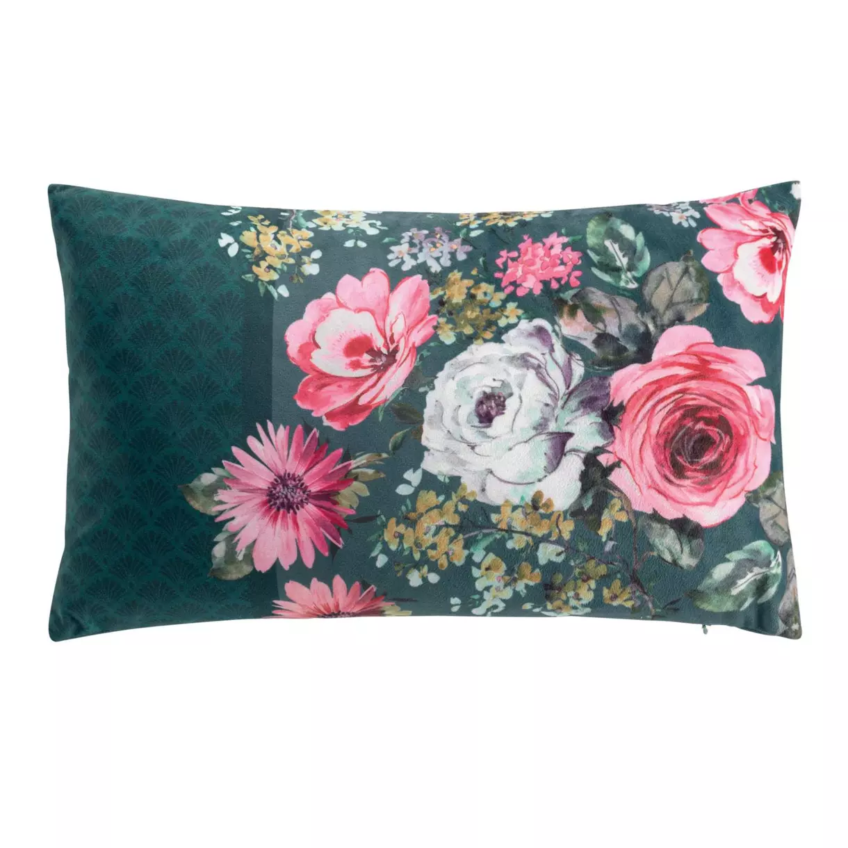 Coussin rectangulaire Flower life Bleu canard 1