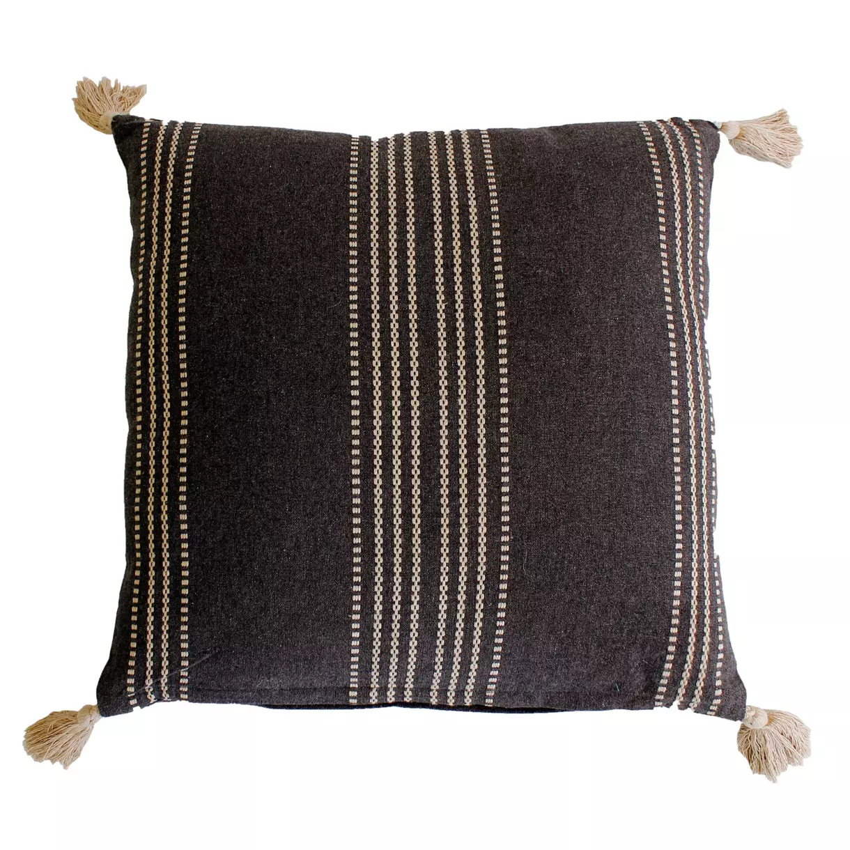 Cojín algodón reciclado (40 cm) Linea Gris oscuro 1
