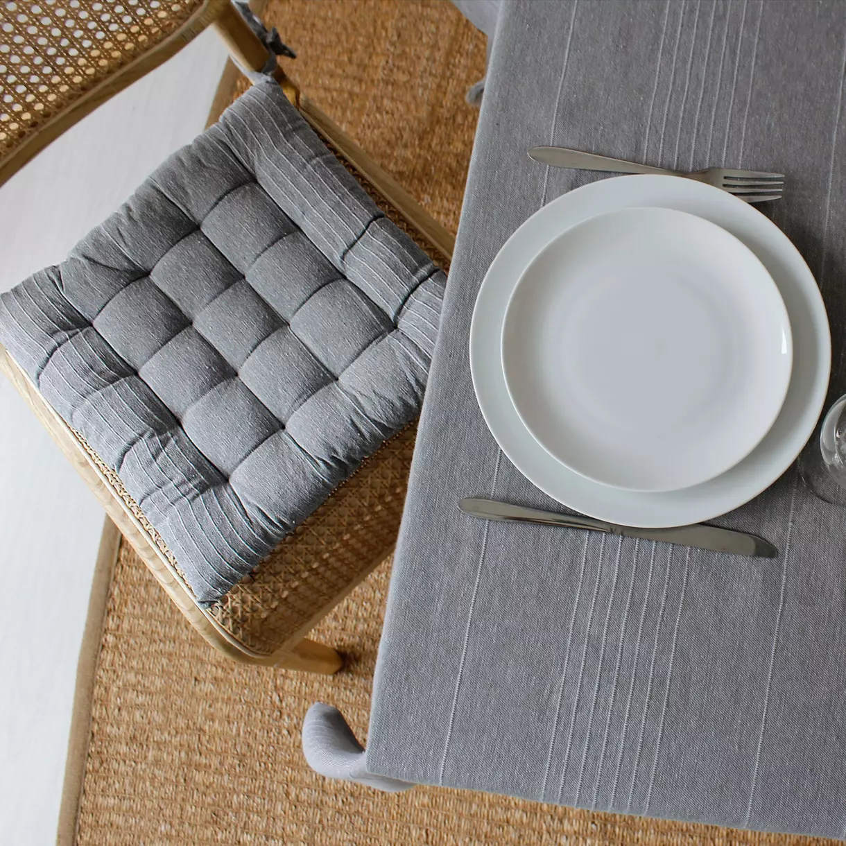 Coussin de chaise carré Bombay Gris 1