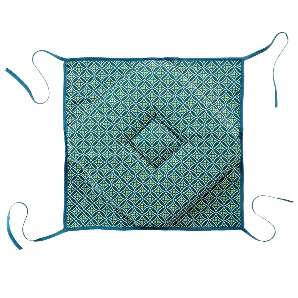 Cojín para silla cuadrada con cintas Havana Verde caqui 1