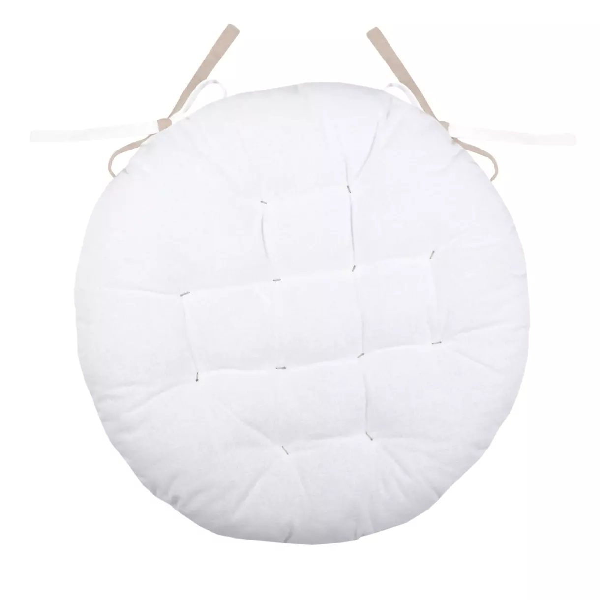 Coussin de chaise rond Duo Ecru 1