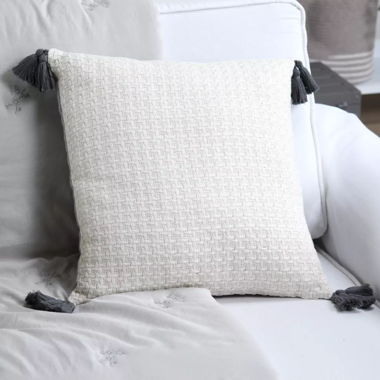 Cuscino quadrato (40 cm) Clémence Ecru 1