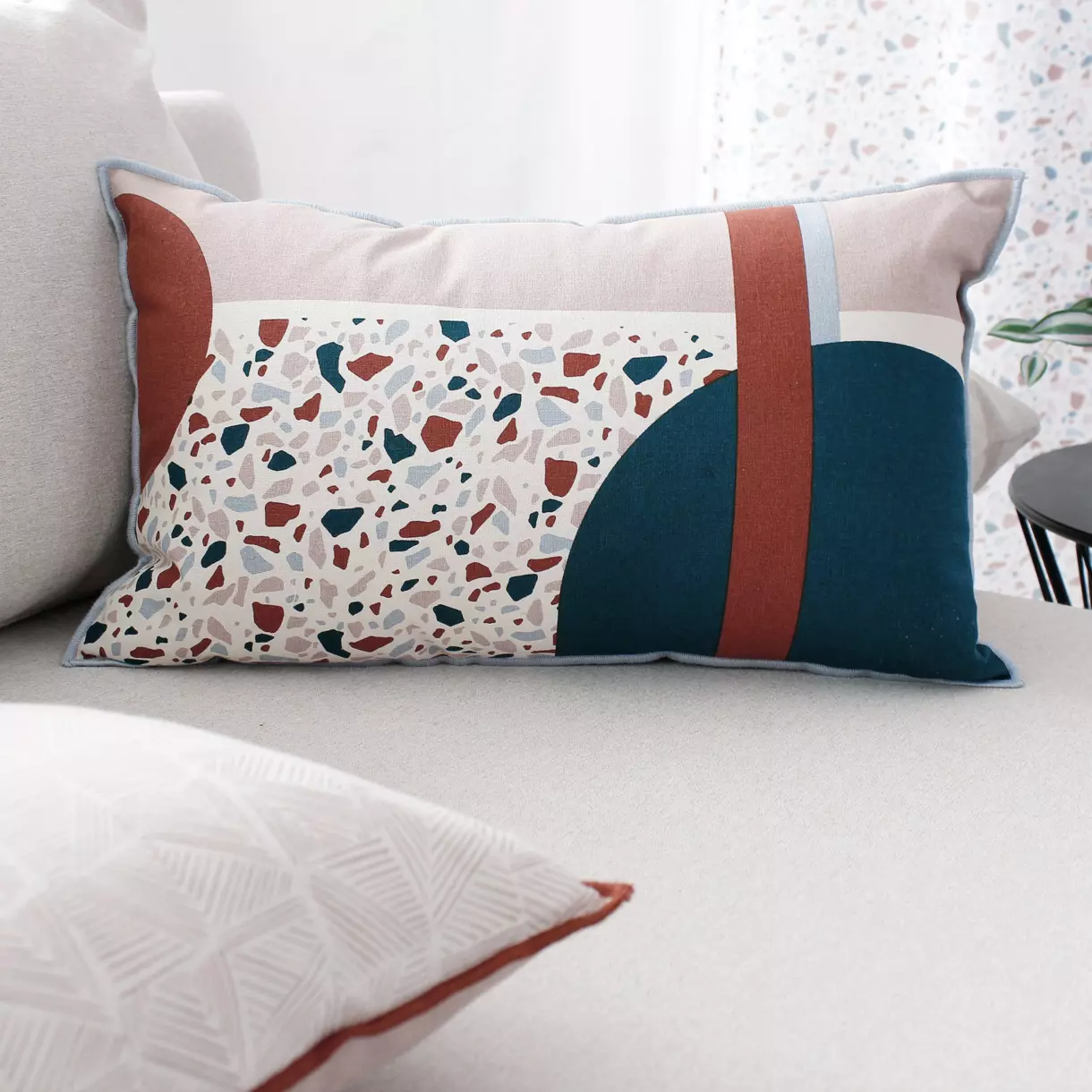 Cojín rectangular en algodón (50 cm) Terrazzo Multicolor 1