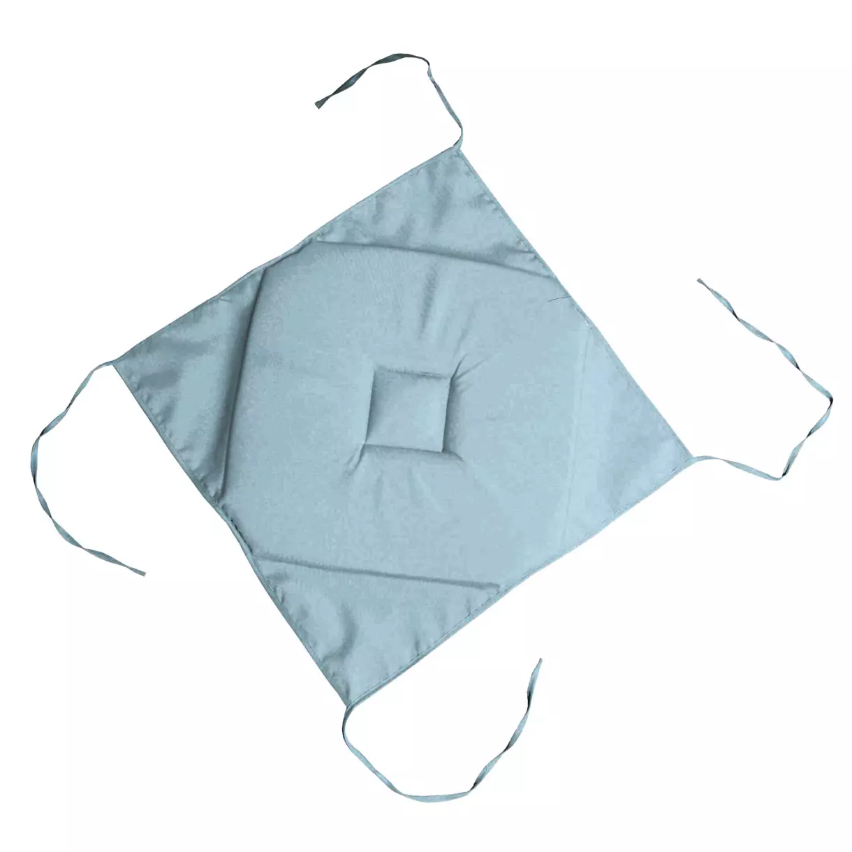 Galette de chaise carrée à rabats (40 cm) Nelson Bleu écume 1