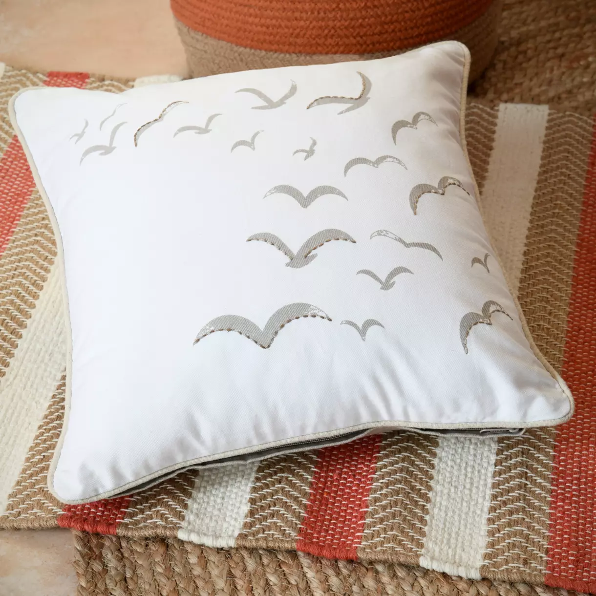 Coussin carré coton (40 cm) Yacht Blanc 1