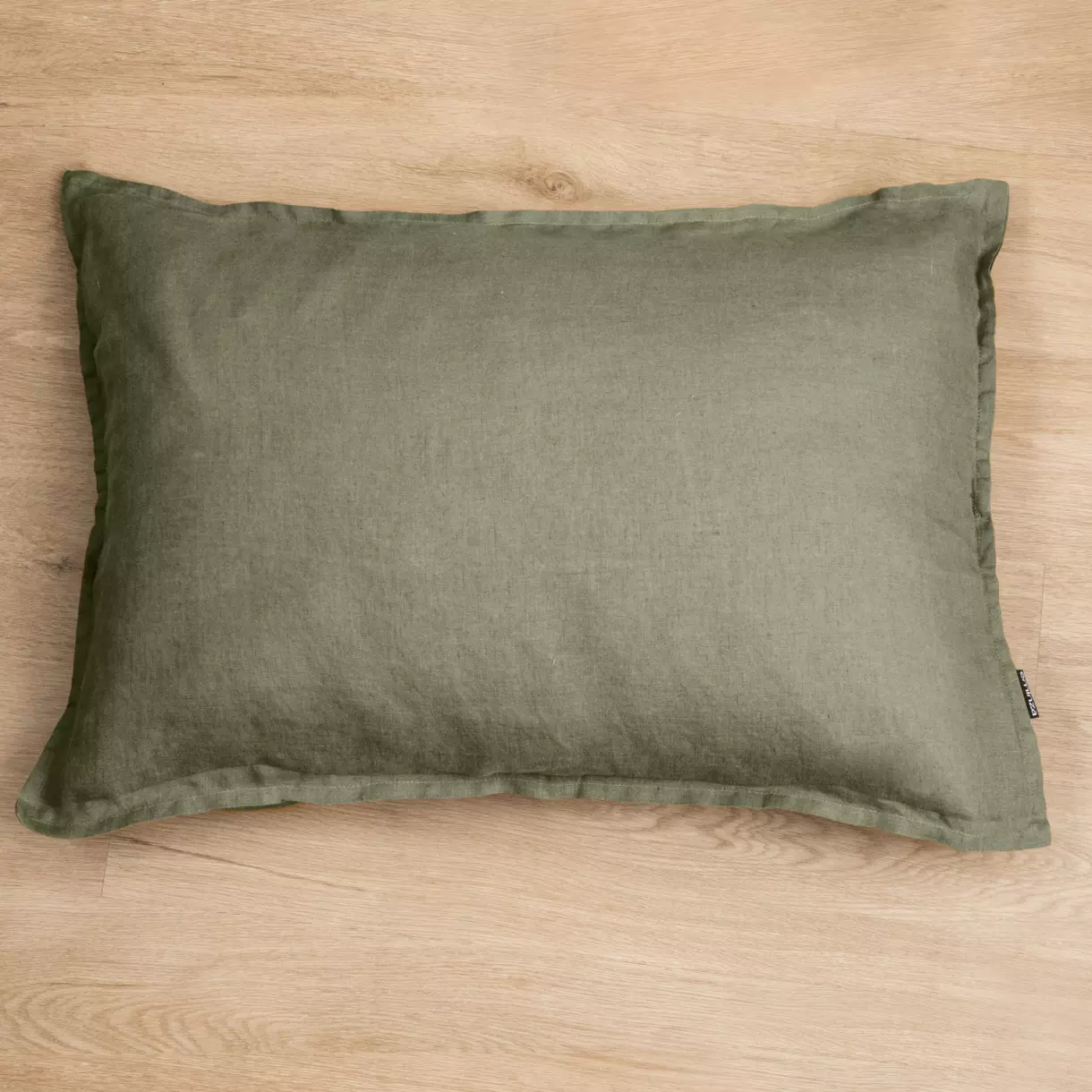 Taie d'oreiller rectangulaire lin lavé (80 cm) Louise Vert romarin 1