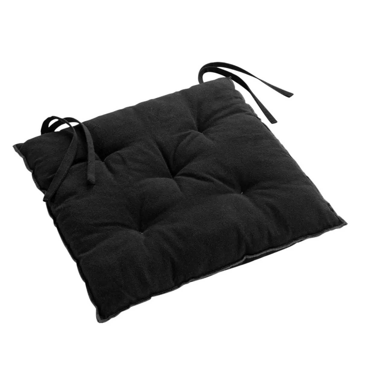 Cuscino per sedia quadrato cotone riciclato Mistraline Nero 1