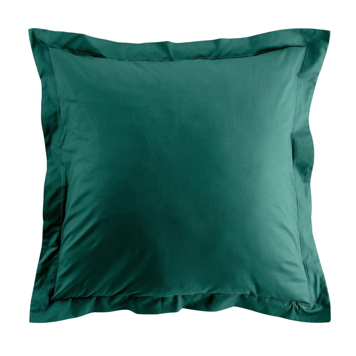 Funda de almohada cuadrada en algodón bio (63 cm) Biolina Verde esmeralda 6