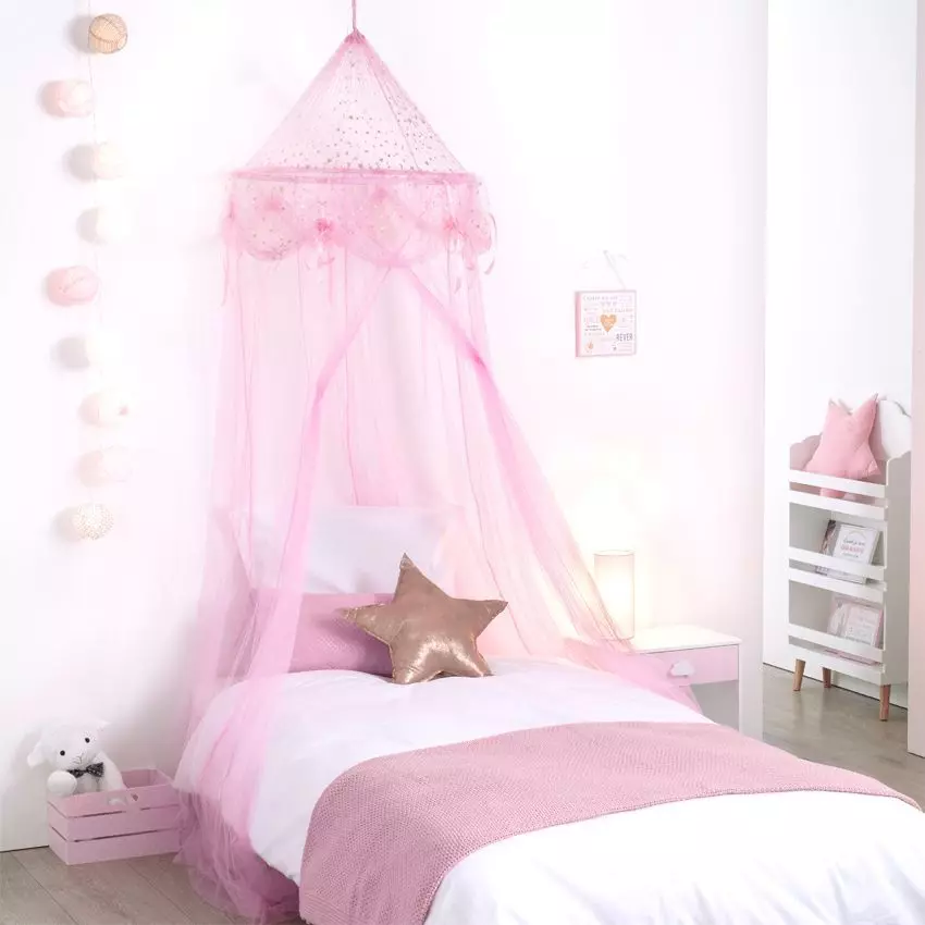 Ciel de lit moustiquaire Demoiselle Rose 1