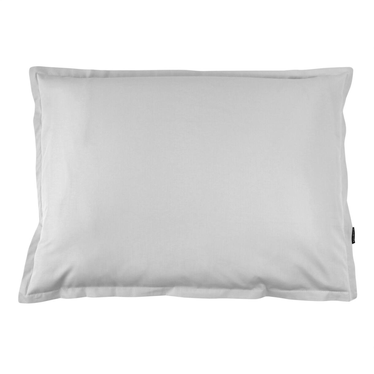 Funda de almohada rectangular de percal de algodón (80 cm) Cali Gris claro 1