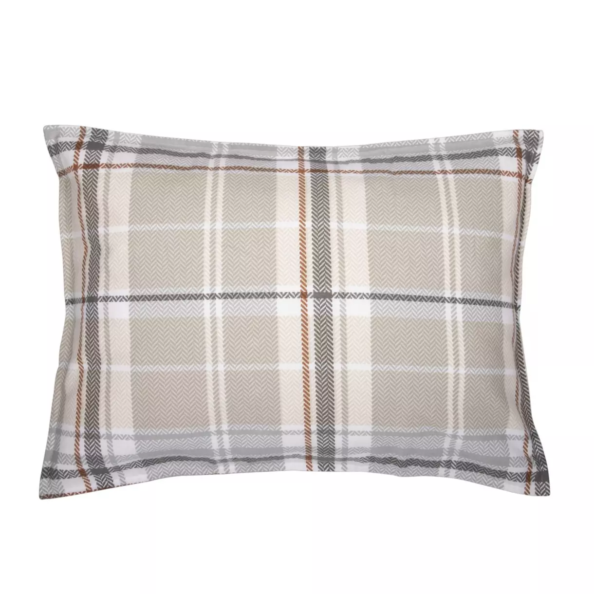 Funda para almohada rectangular fabricada en franela de algodón (70 cm) Théa estampado Gris 1