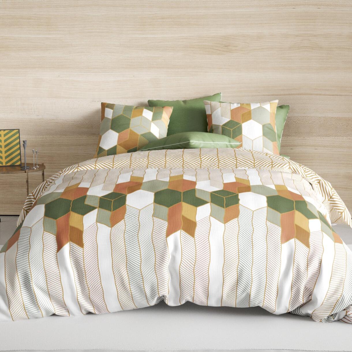 Funda nórdica y dos fundas de almohada en algodón (260 cm) Zébu Multicolor 1