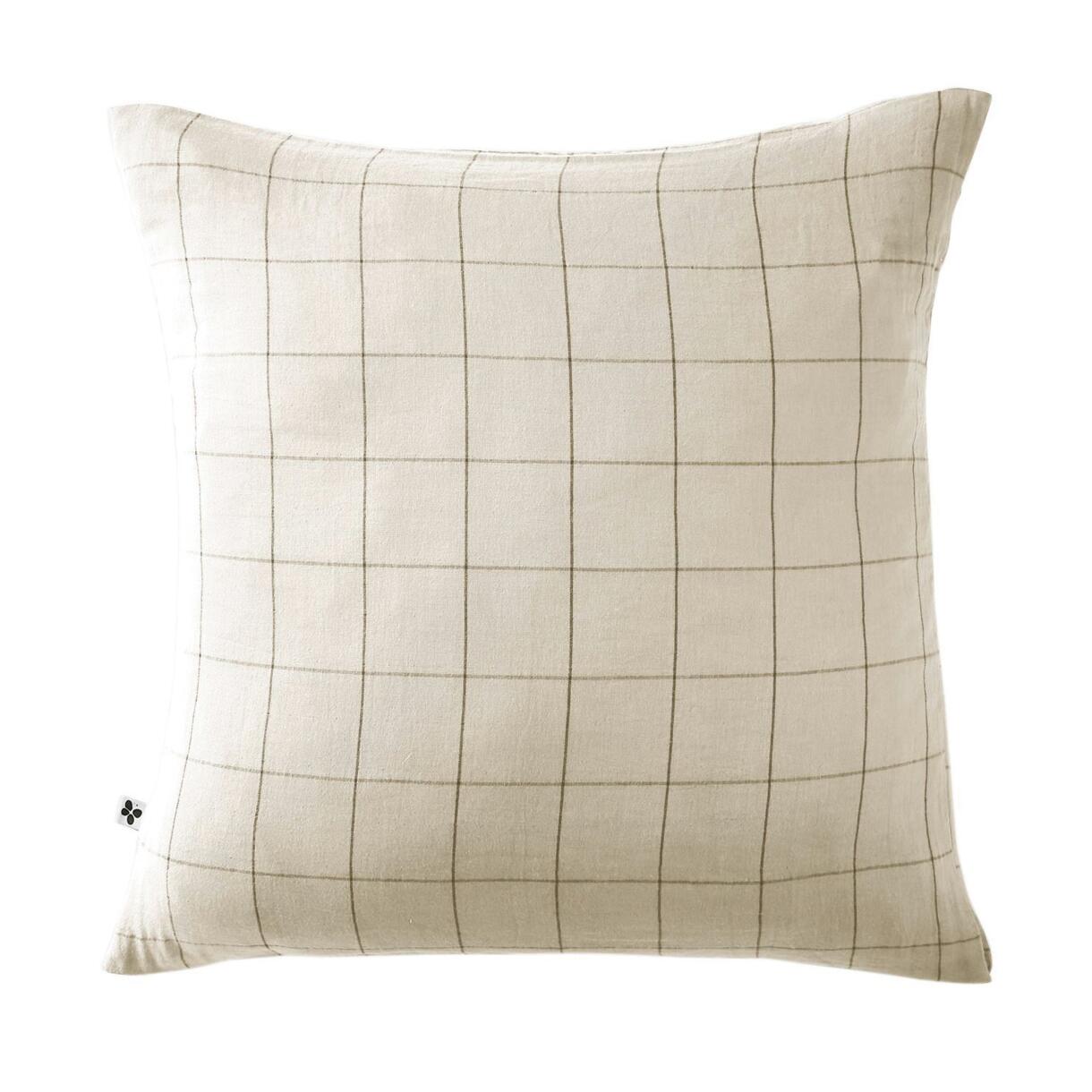 Funda para almohada cuadrada en en gasa de algodón (60 cm) Gaïa Match Beige pampa 1
