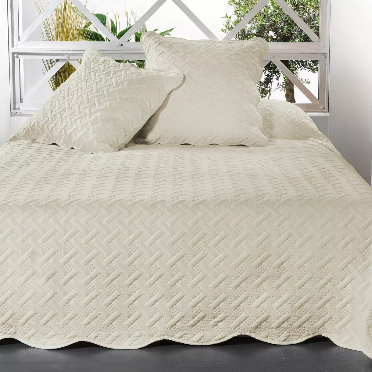 Couvre-lit et taie d'oreiller (180 x 240 cm) Californie Beige 1