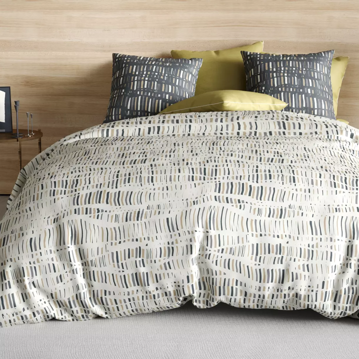 Funda Nórdica y dos fundas para almohada en algodón (260 cm) Flava Gris 1