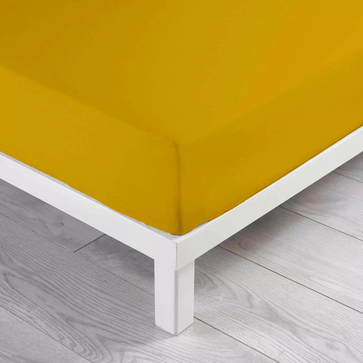 Drap housse coton lavé (140 cm) Linette Jaune 1