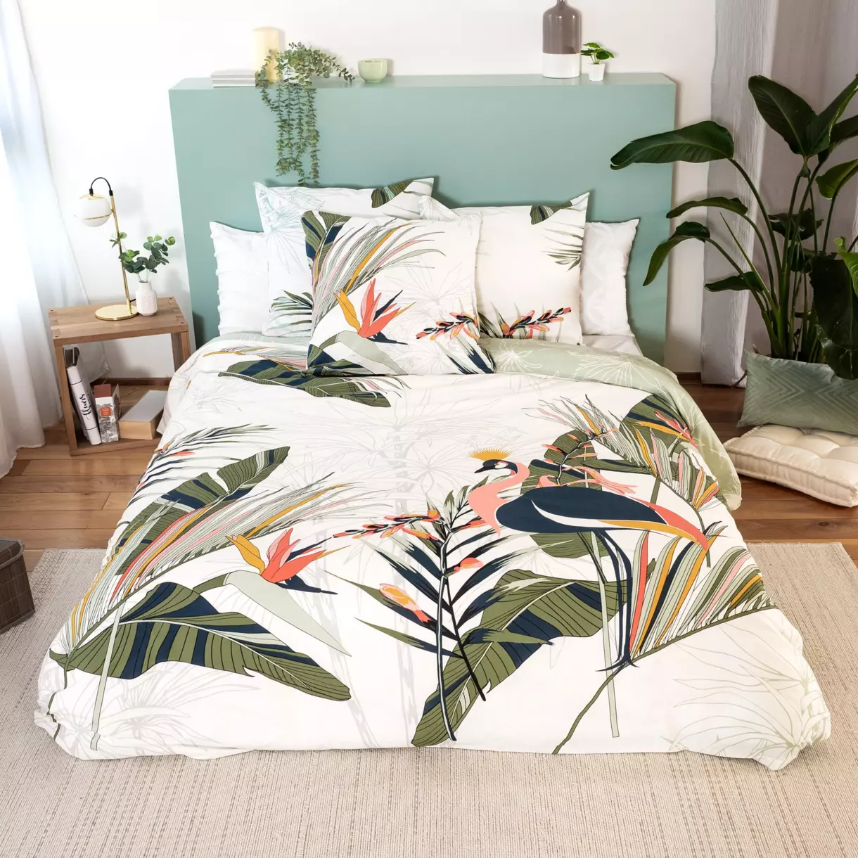 Funda Nórdica y dos fundas para almohada en algodón (240 cm) Gala Blanco 6