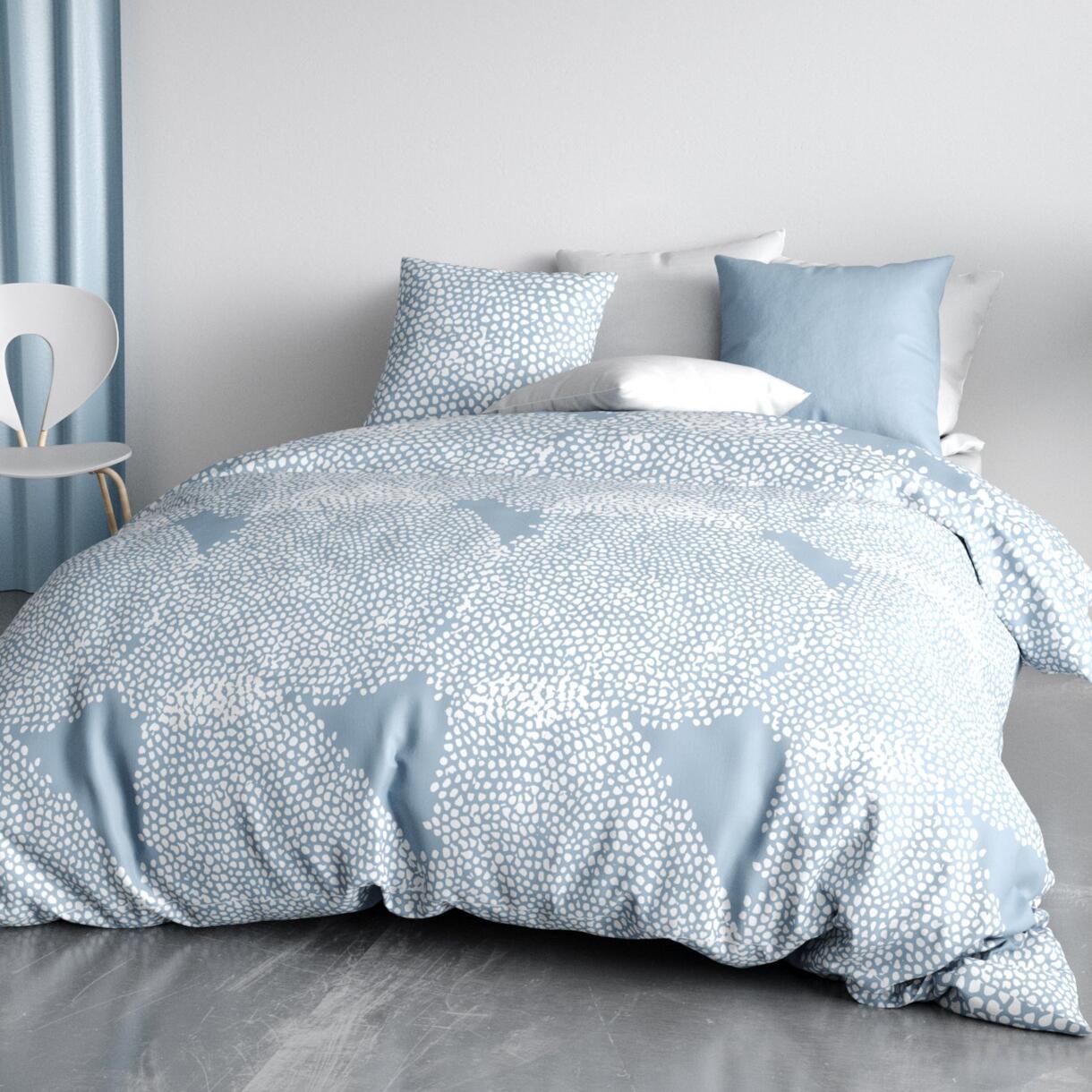 Funda nórdica y dos fundas de almohada en algodón (240 cm) Empreinte Azul 1