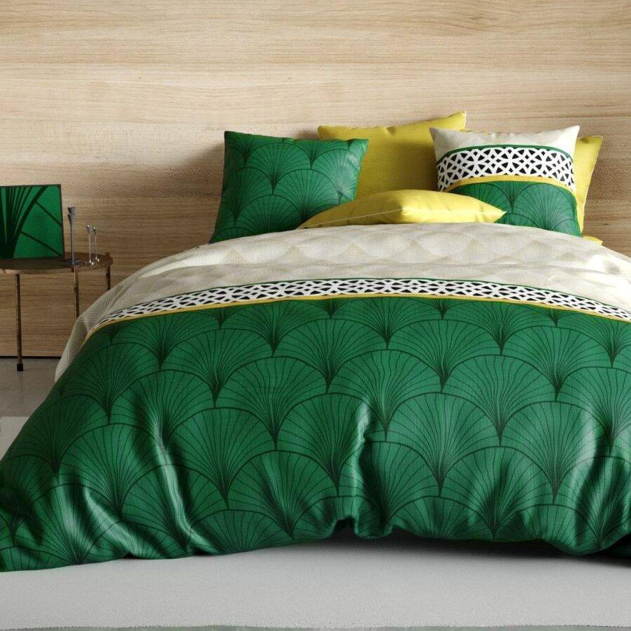 Funda Nórdica y dos fundas para almohada en algodón (240 cm) Hope Verde 1